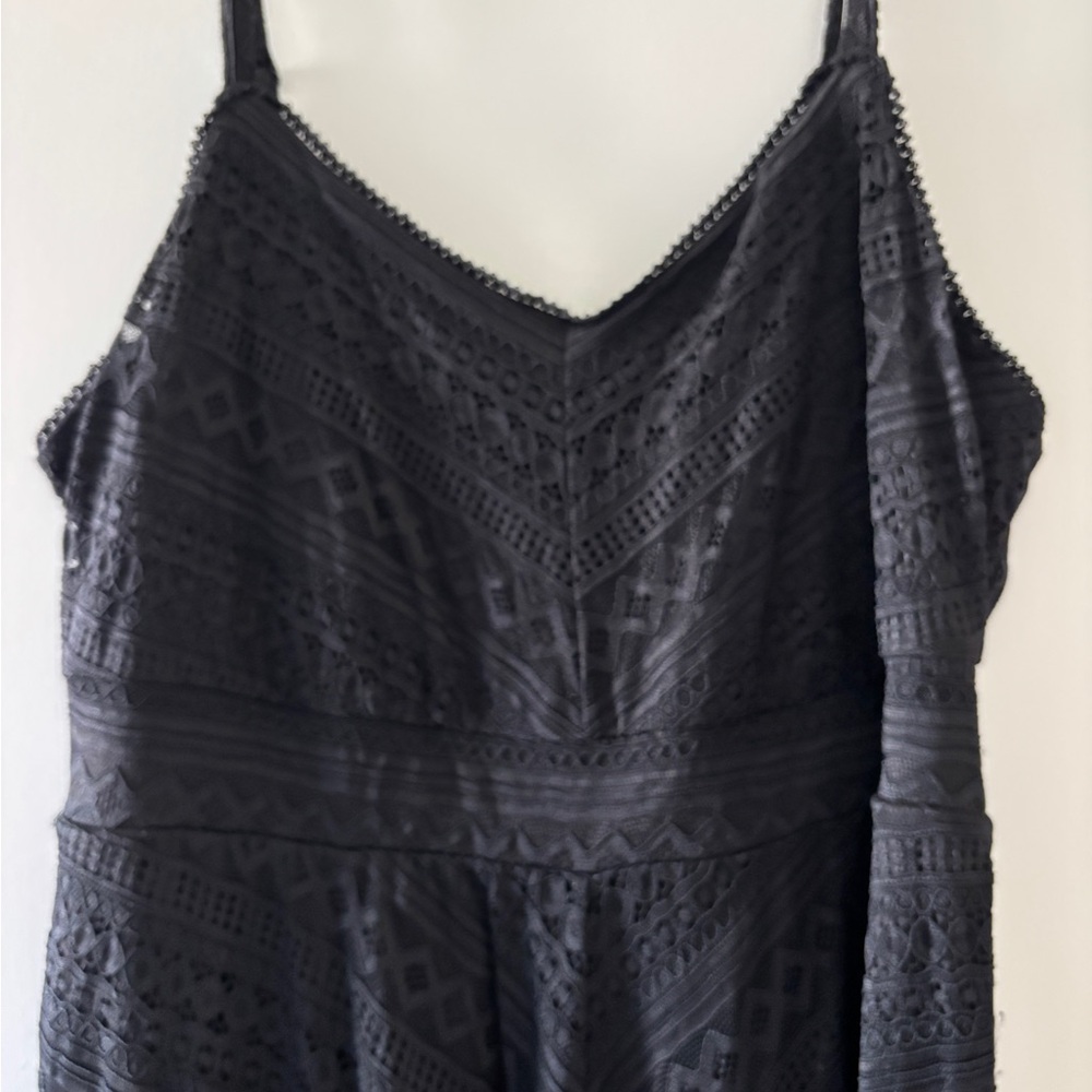 Torrid Black Lace Midi dress with pockets + adjustable straps - Picture 2 of 10